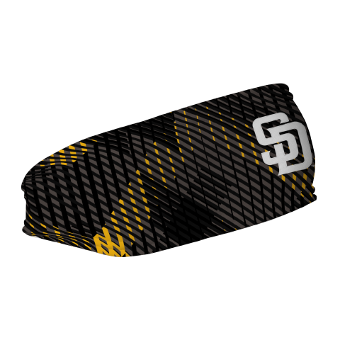 MLB San Diego Padres fleece headband with Sport Plaid. Made in the USA, Vertical Athletics brand.  