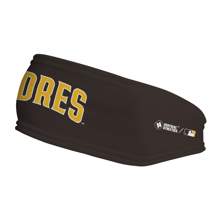 MLB San Diego Padres fleece headband with Wordmark. Made in the USA, Vertical Athletics brand.  