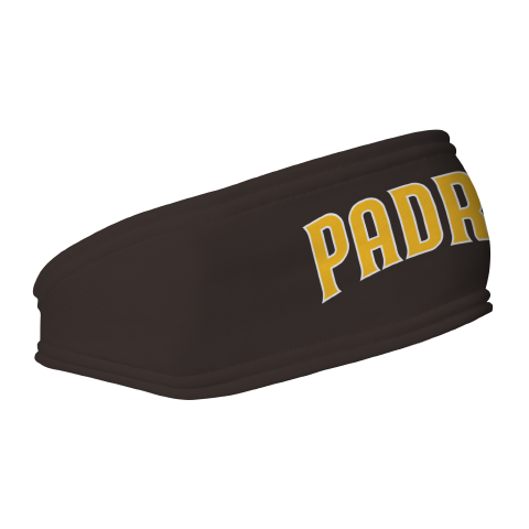 MLB San Diego Padres fleece headband with Wordmark. Made in the USA, Vertical Athletics brand.  