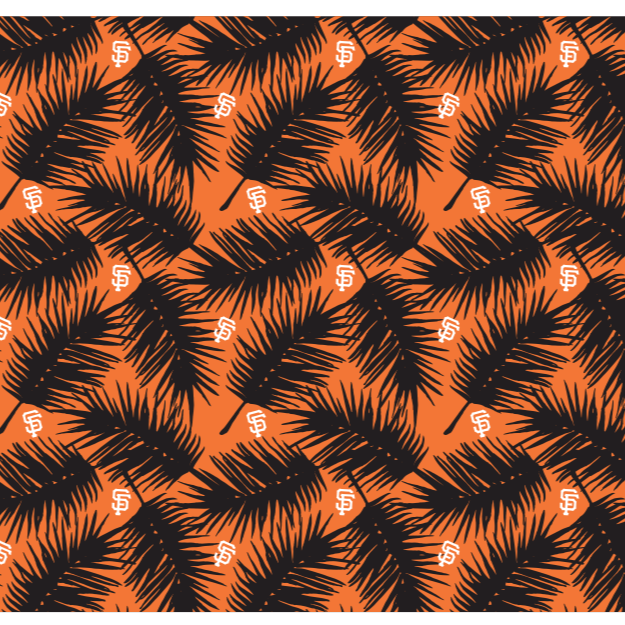 MLB San Francisco Giants cooling sun scarf, Big Palm with repeating cap logo. Made in the USA. Vertical Athletics Brand.