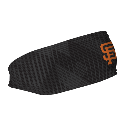 MLB San Francisco Giants fleece headband with Sport Plaid. Made in the USA, Vertical Athletics brand.  