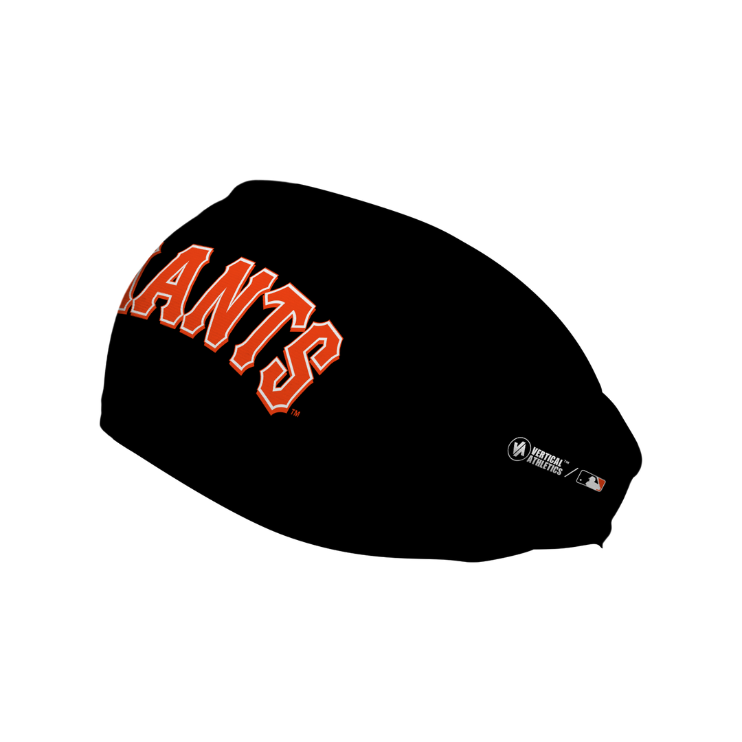 MLB San Francisco Giants cooling headband with Wordmark logo. Made in USA, Vertical Athletics brand.