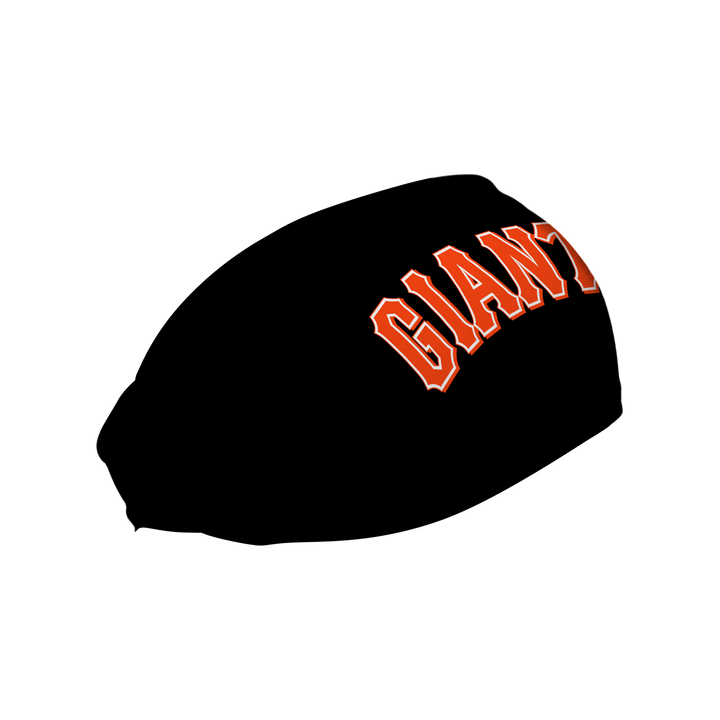 MLB San Francisco Giants cooling headband with Wordmark logo. Made in USA, Vertical Athletics brand.