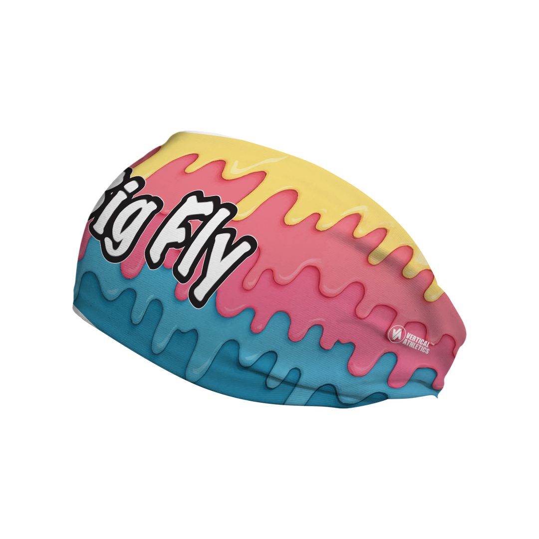 Custom Shirley Brothers Baseball "Big Fly" cooling headband. Made in the USA, Vertical Athletics brand.