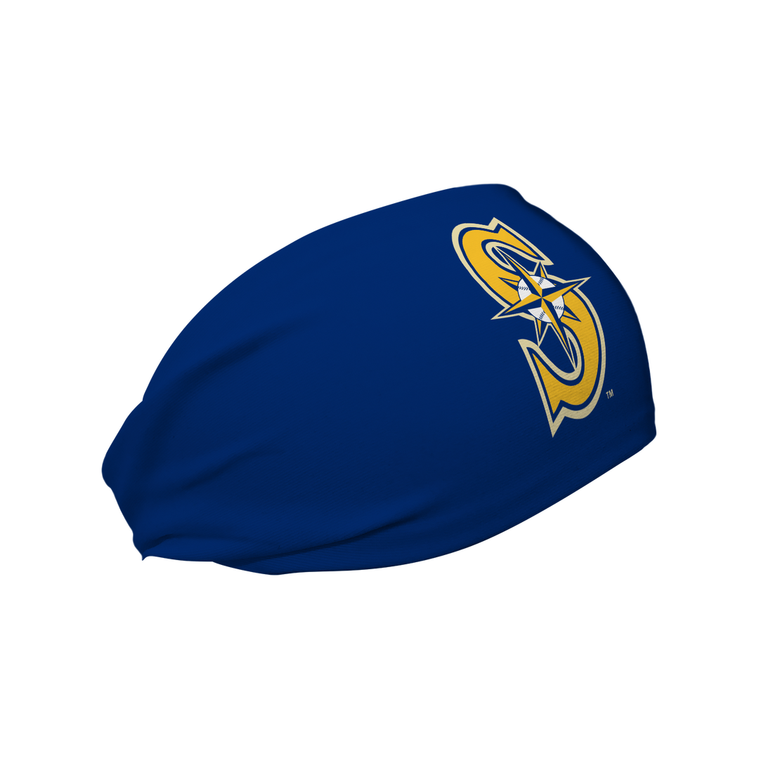 MLB licensed Seattle Mariners cooling headband with Alt logo. Made in the USA, Vertical Athletics brand. 