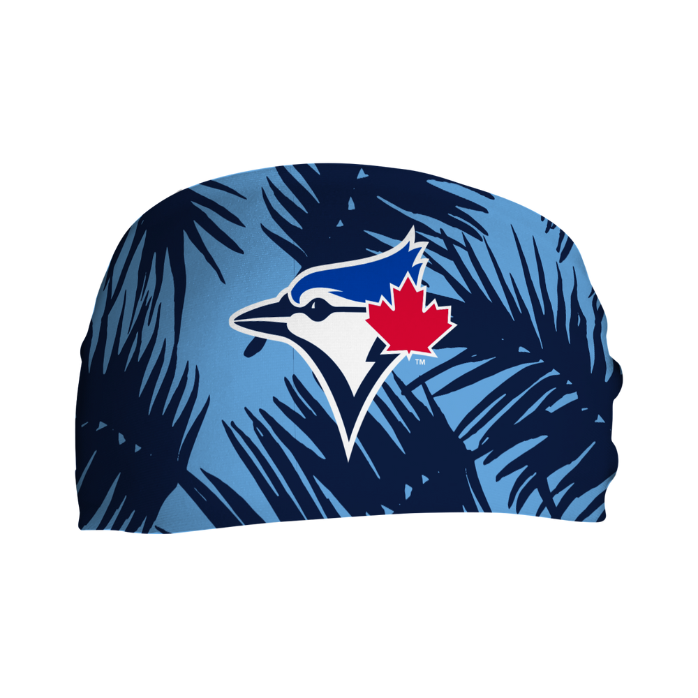 MLB licensed Toronto Blue Jays cooling headband with big palm cap logo. Made in the USA, Vertical Athletics brand. 