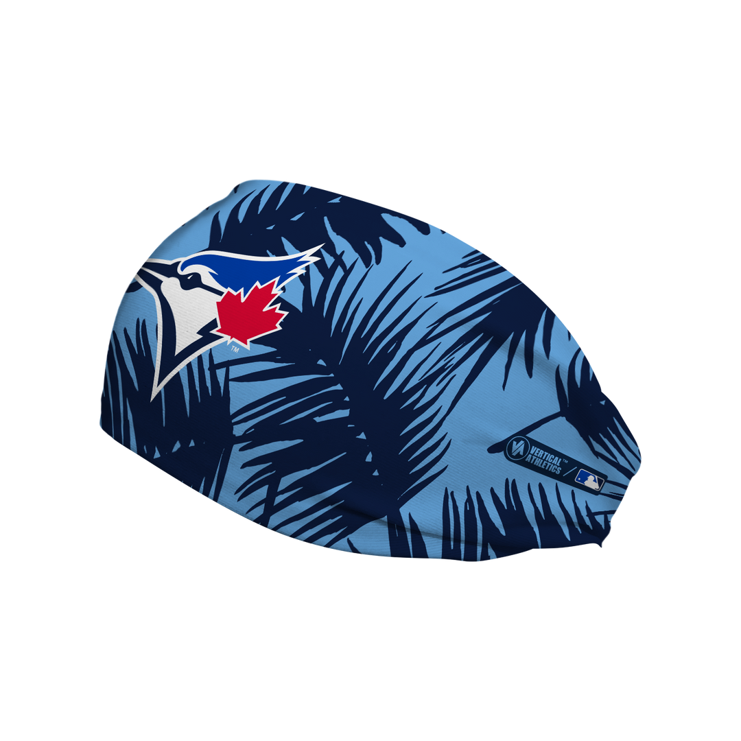 MLB licensed Toronto Blue Jays cooling headband with big palm cap logo. Made in the USA, Vertical Athletics brand. 