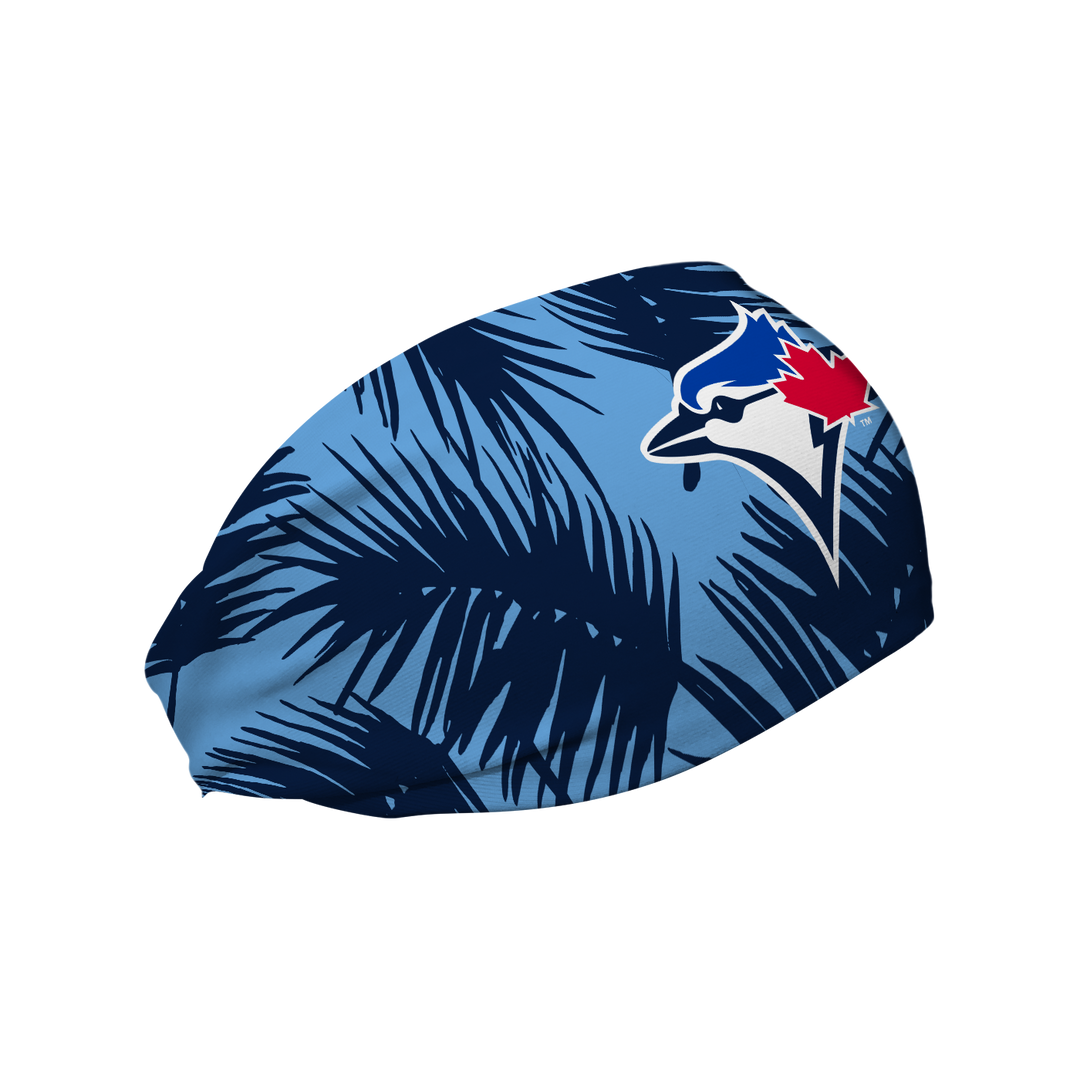 MLB licensed Toronto Blue Jays cooling headband with big palm cap logo. Made in the USA, Vertical Athletics brand. 