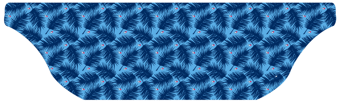 MLB Toronto Blue Jays cooling sun scarf, Big Palm with repeating cap logo. Made in the USA. Vertical Athletics Brand.