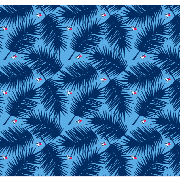 MLB Toronto Blue Jays cooling sun scarf, Big Palm with repeating cap logo. Made in the USA. Vertical Athletics Brand.