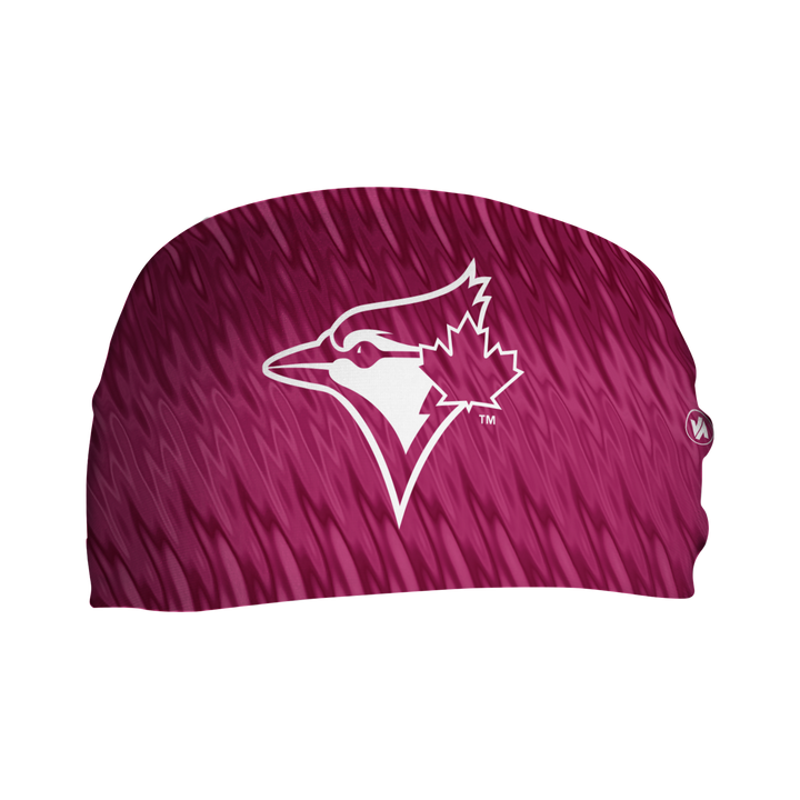 MLB Toronto Blue Jays cooling headband with Pink Wave. Made in USA, Vertical Athletics brand.