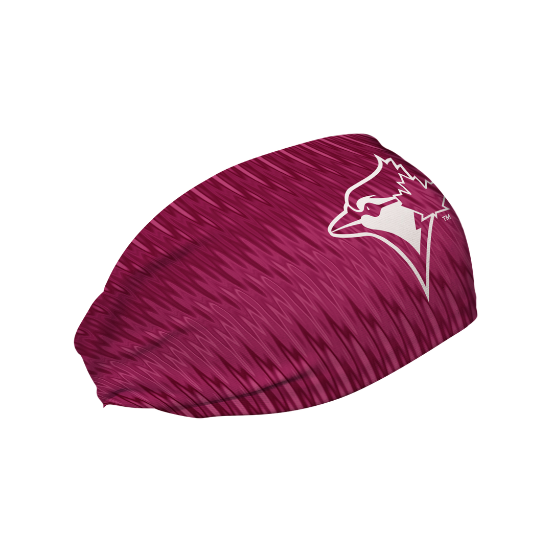 MLB Toronto Blue Jays cooling headband with Pink Wave. Made in USA, Vertical Athletics brand.