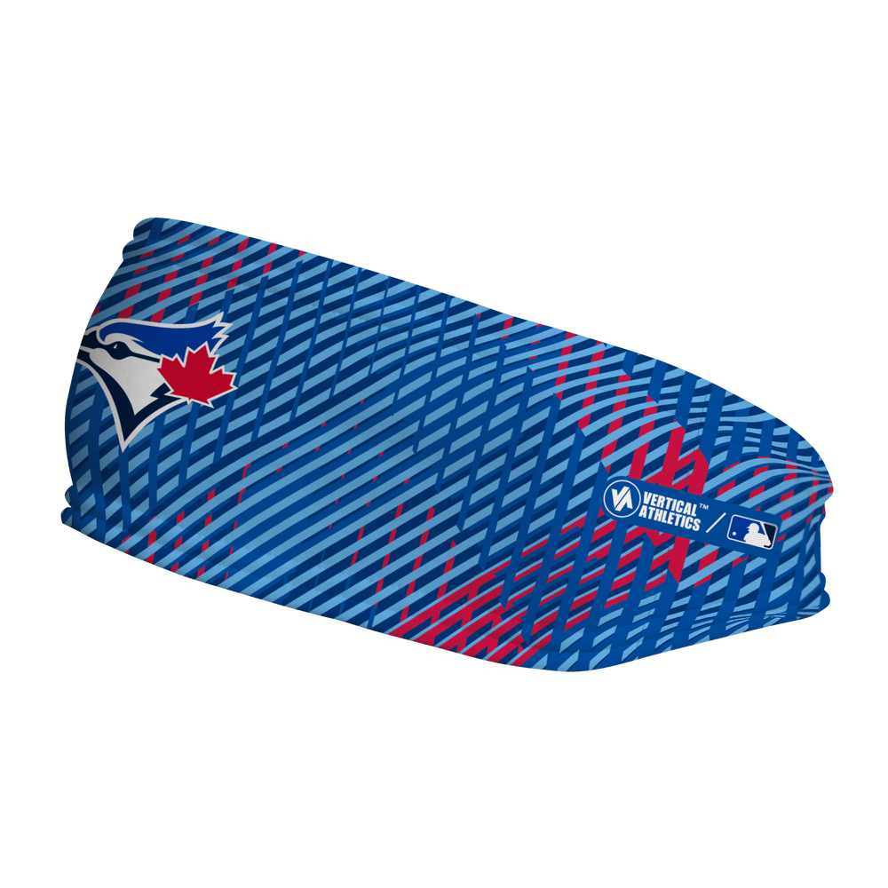 MLB Toronto Blue Jays fleece headband with Sport Plaid. Made in the USA, Vertical Athletics brand.  