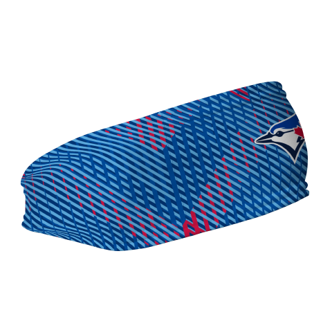 MLB Toronto Blue Jays fleece headband with Sport Plaid. Made in the USA, Vertical Athletics brand.  