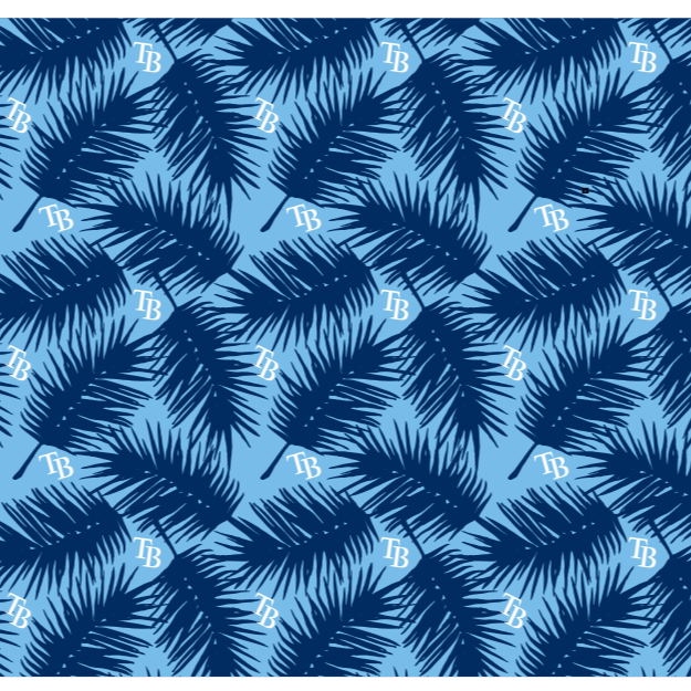 MLB Tampa Bay Rays cooling sun scarf, Big Palm with repeating cap logo. Made in the USA. Vertical Athletics Brand.