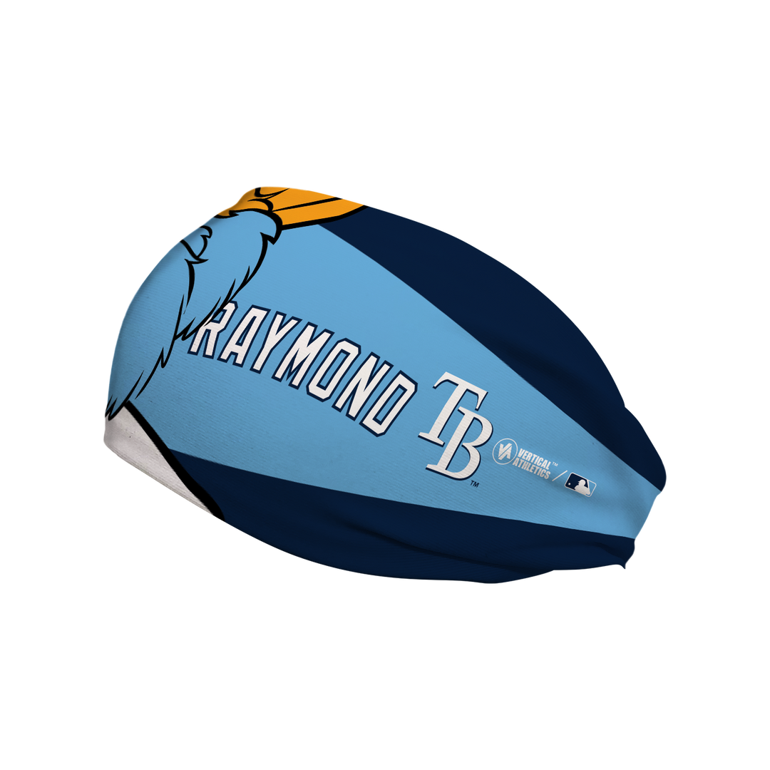 MLB Tampa Bay Rays cooling headband with Mascot Nameplate. Made in USA, Vertical Athletics brand.