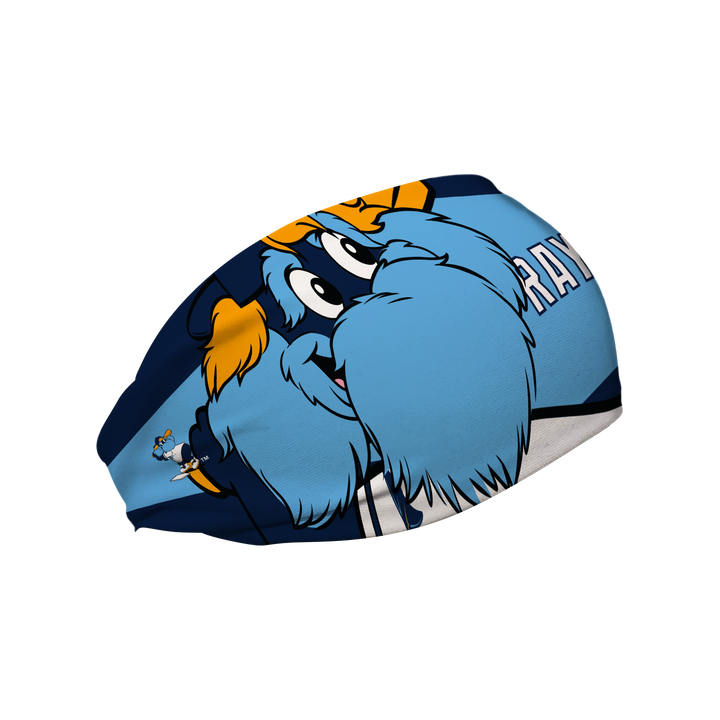 MLB Tampa Bay Rays cooling headband with Mascot Nameplate. Made in USA, Vertical Athletics brand.