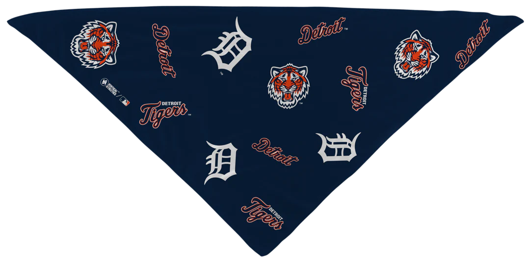 
MLB licensed Detroit Tigers Triple Play Cooling Bundle: Cooling Triangle Bandana with All Over logo. Made in USA. Vertical Athletics Brand. 
