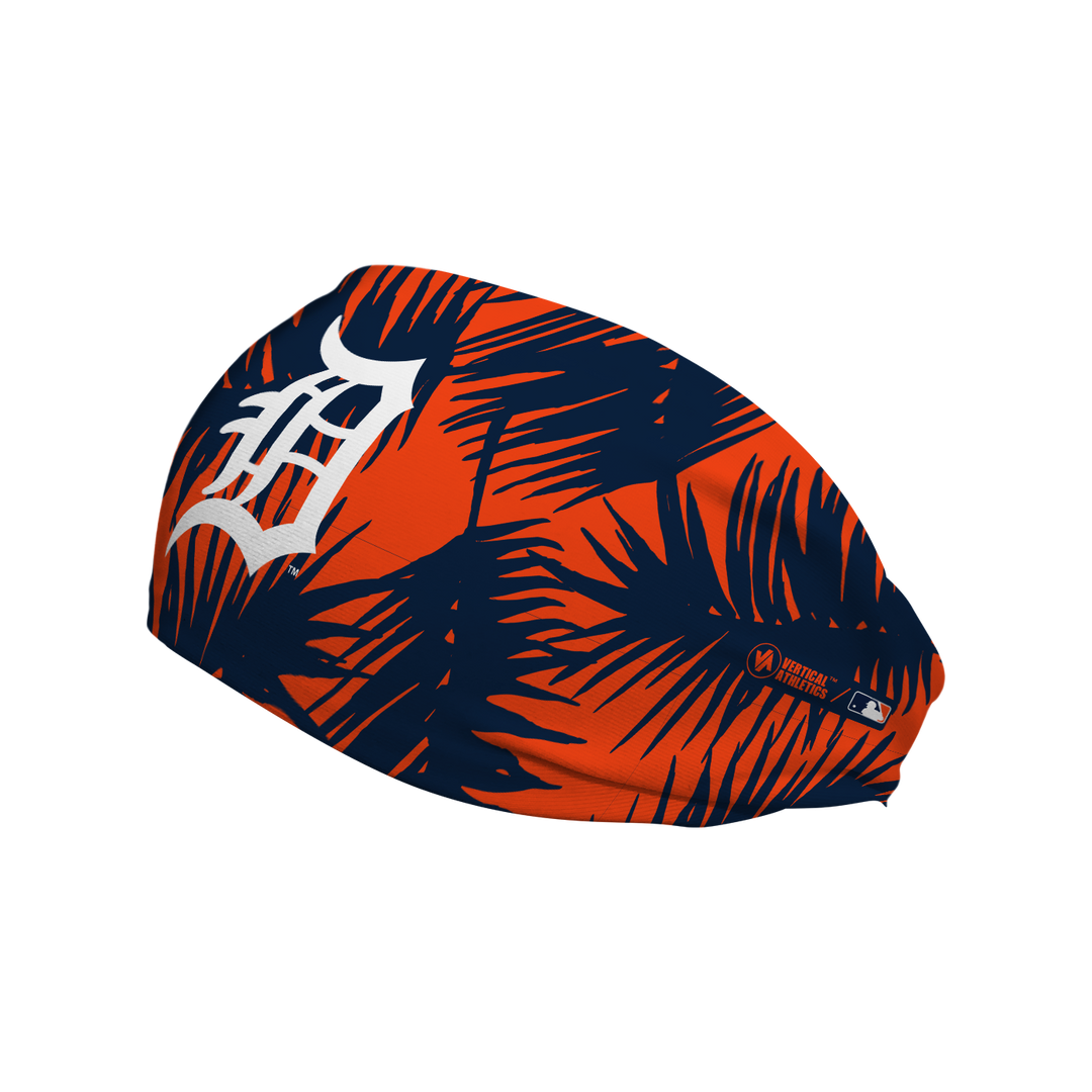 MLB licensed Detroit Tigers cooling  headband with big palm cap logo. Made in the USA, Vertical Athletics brand.  