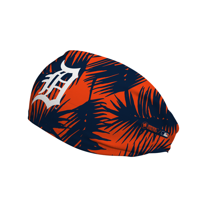 MLB licensed Detroit Tigers cooling  headband with big palm cap logo. Made in the USA, Vertical Athletics brand.  