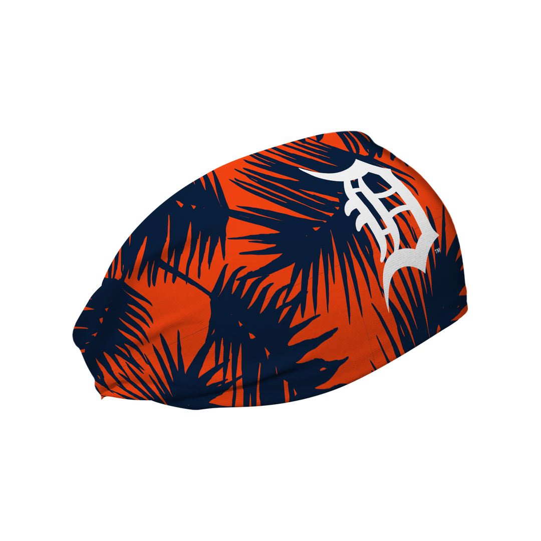 MLB licensed Detroit Tigers cooling  headband with big palm cap logo. Made in the USA, Vertical Athletics brand.  