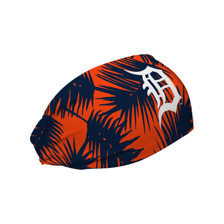 MLB licensed Detroit Tigers cooling  headband with big palm cap logo. Made in the USA, Vertical Athletics brand.  
