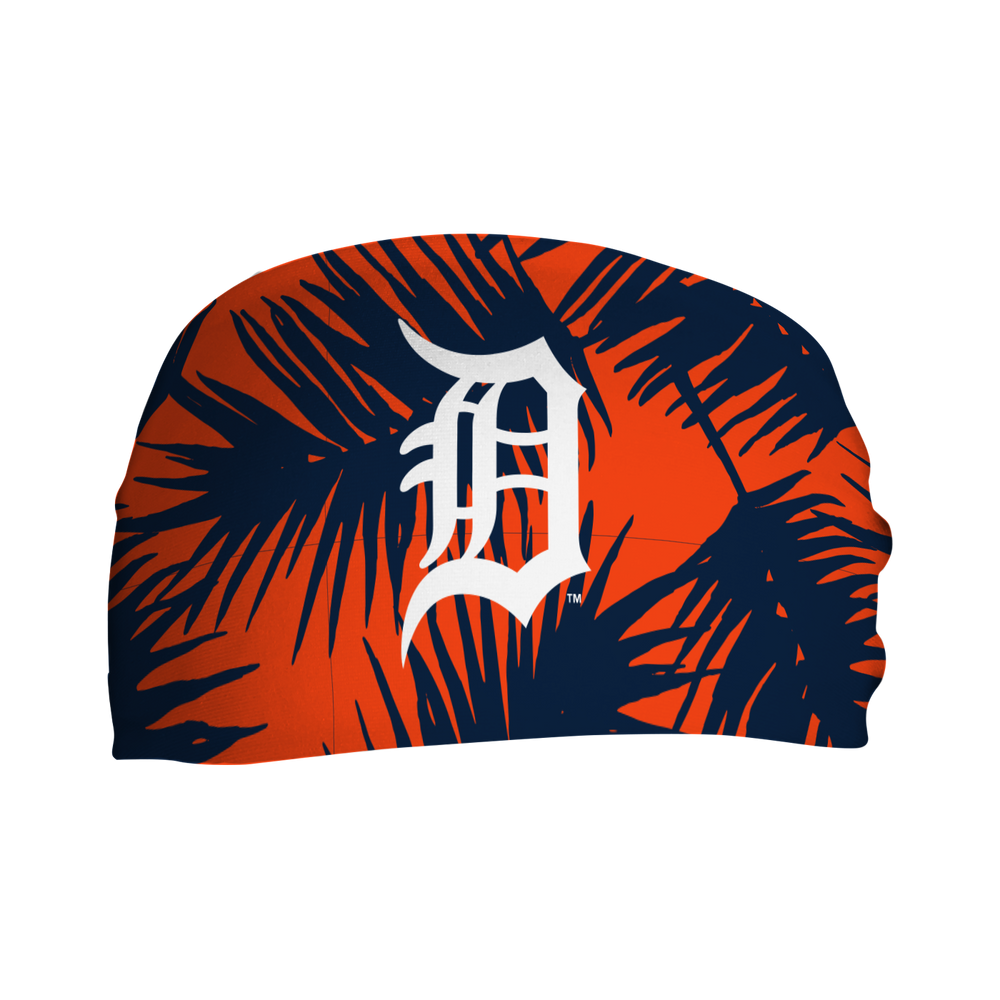 MLB licensed Detroit Tigers cooling  headband with big palm cap logo. Made in the USA, Vertical Athletics brand.  