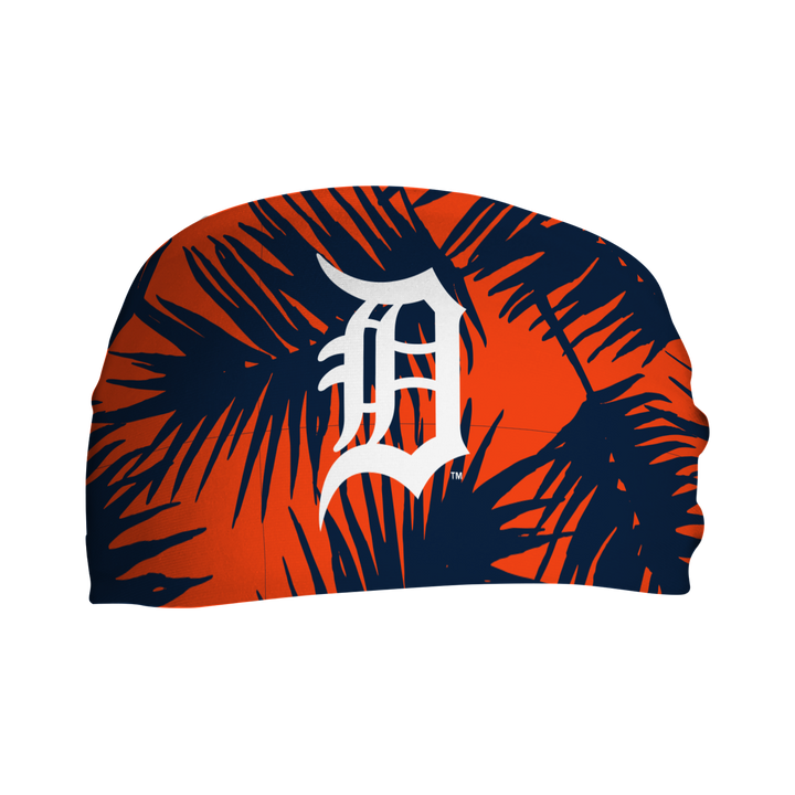 MLB licensed Detroit Tigers cooling  headband with big palm cap logo. Made in the USA, Vertical Athletics brand.  