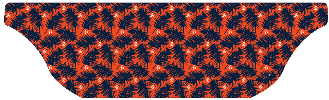 MLB Detroit Tigers cooling sun scarf, Big Palm with repeating cap logo. Made in the USA. Vertical Athletics Brand.