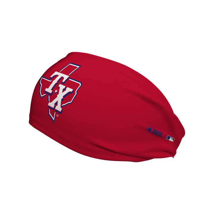 MLB licensed Texas Rangers cooling headband with Alt logo. Made in the USA, Vertical Athletics brand.