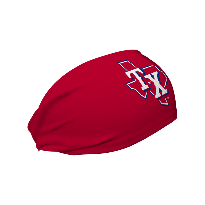 MLB licensed Texas Rangers cooling headband with Alt logo. Made in the USA, Vertical Athletics brand.