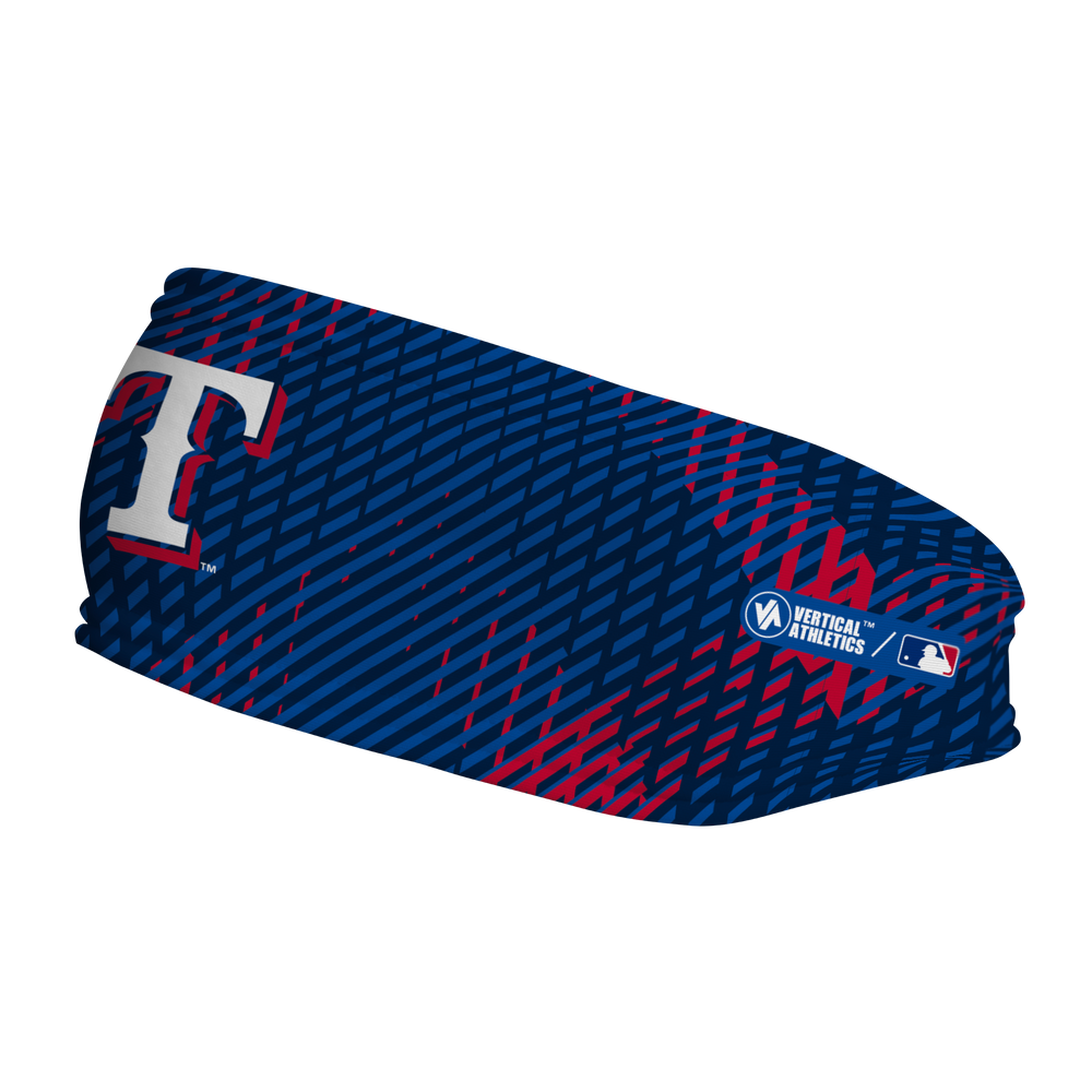 MLB Texas Rangers fleece headband with Sport Plaid. Made in the USA, Vertical Athletics brand.  