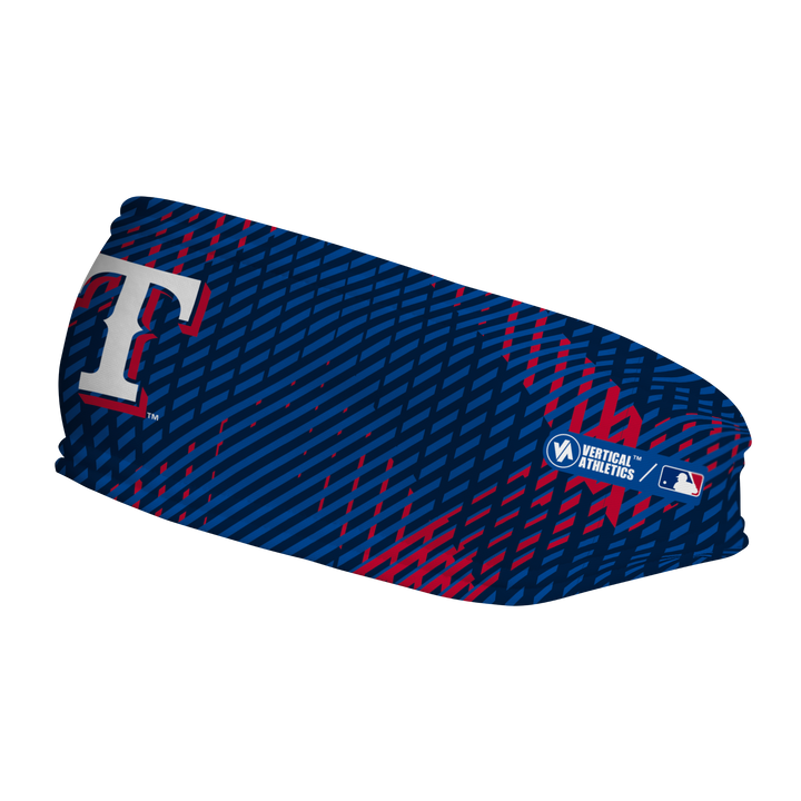MLB Texas Rangers fleece headband with Sport Plaid. Made in the USA, Vertical Athletics brand.  
