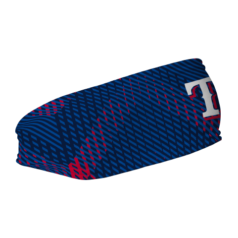 MLB Texas Rangers fleece headband with Sport Plaid. Made in the USA, Vertical Athletics brand.  