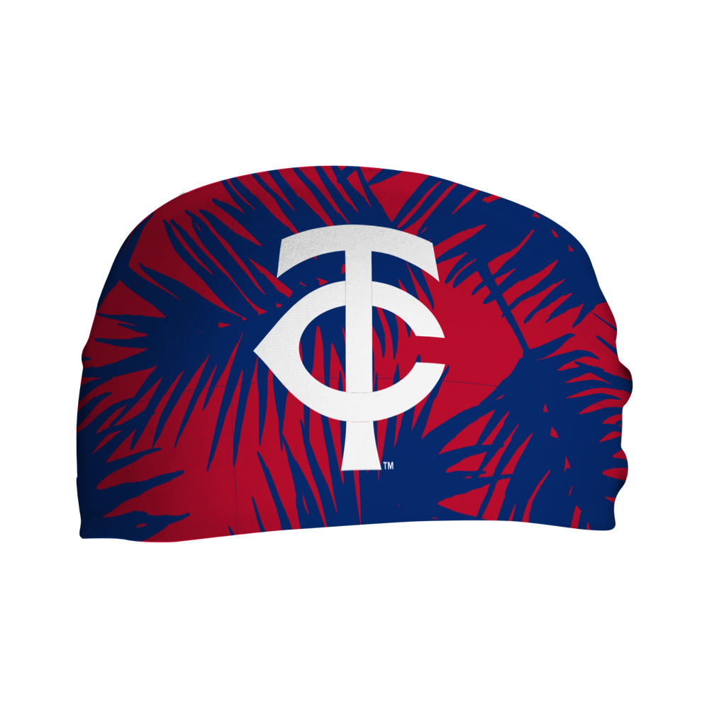 MLB licensed Minnesota Twins cooling headband with big palm cap logo. Made in the USA, Vertical  Athletics brand.  