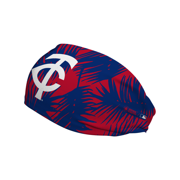 MLB licensed Minnesota Twins cooling headband with big palm cap logo. Made in the USA, Vertical  Athletics brand.  