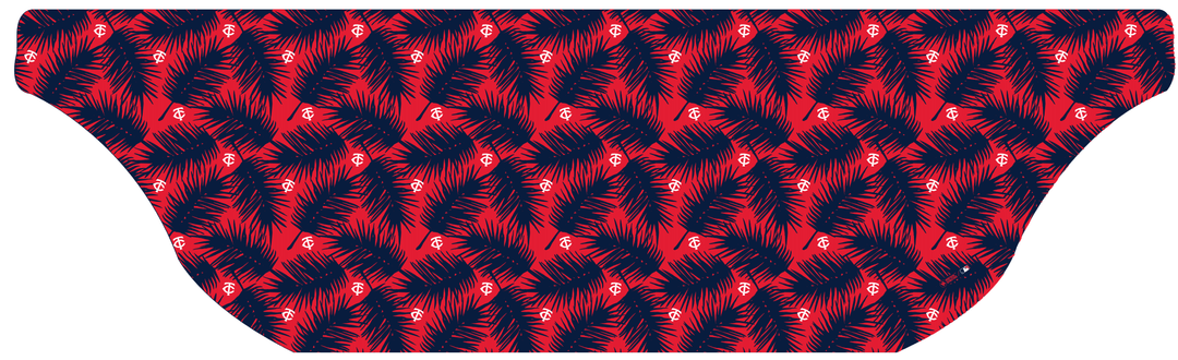MLB Minnesota Twins cooling sun scarf, Big Palm with repeating cap logo. Made in the USA. Vertical Athletics Brand.