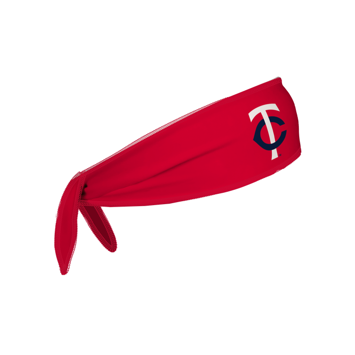 MLB Minnesota Twins reversible tieback cooling headband with Cap Logo and Repeating Mascot. Made in the USA, Vertical Athletics brand.