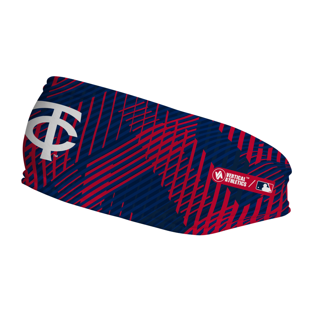MLB Minnesota Twins fleece headband with Sport Plaid. Made in the USA, Vertical Athletics brand.  