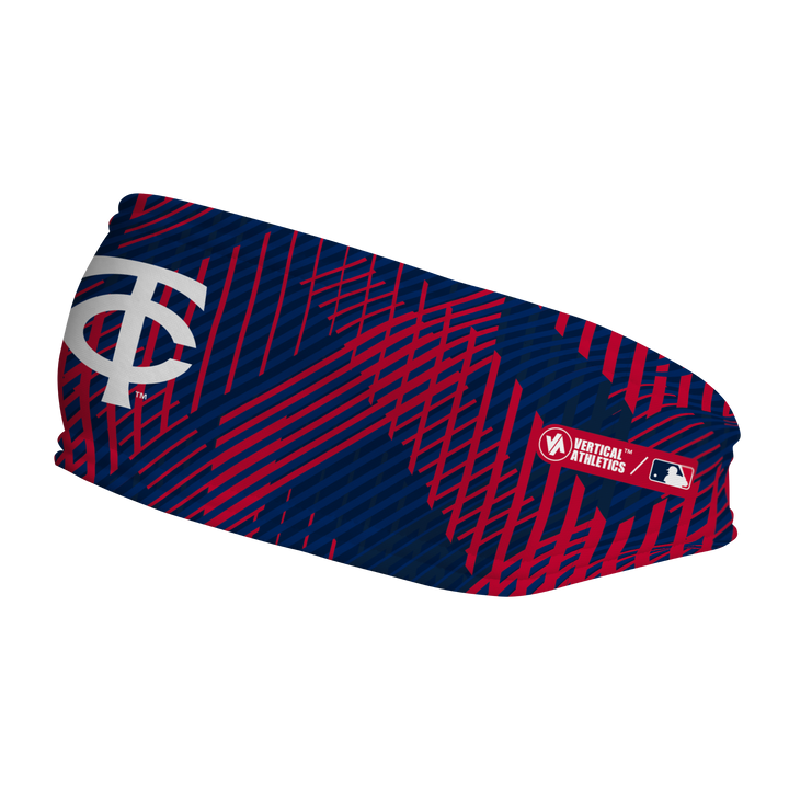 MLB Minnesota Twins fleece headband with Sport Plaid. Made in the USA, Vertical Athletics brand.  