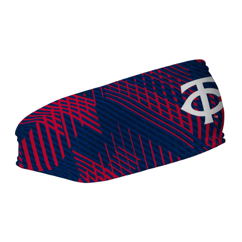 MLB Minnesota Twins fleece headband with Sport Plaid. Made in the USA, Vertical Athletics brand.  