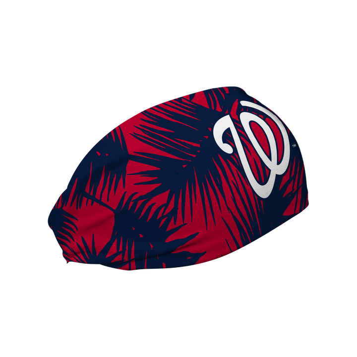 MLB licensed Washington Nationals cooling headband with big palm cap logo. Made in the USA, Vertical Athletics brand.