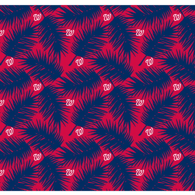 MLB Washington Nationals cooling sun scarf, Big Palm with repeating cap logo. Made in the USA. Vertical Athletics Brand.