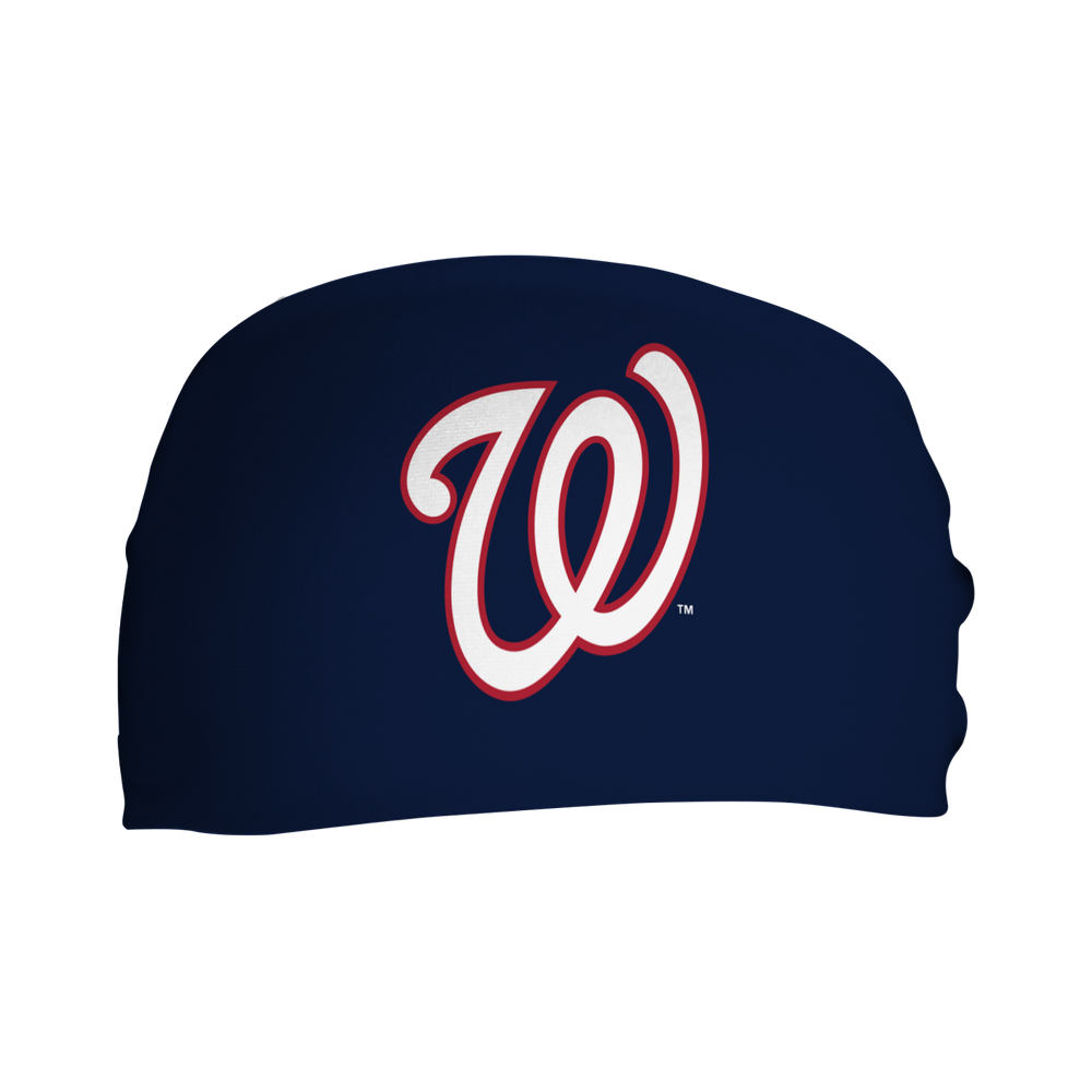 MLB Washington Nationals cooling headband with Cap Logo. Made in USA, Vertical Athletics brand.
