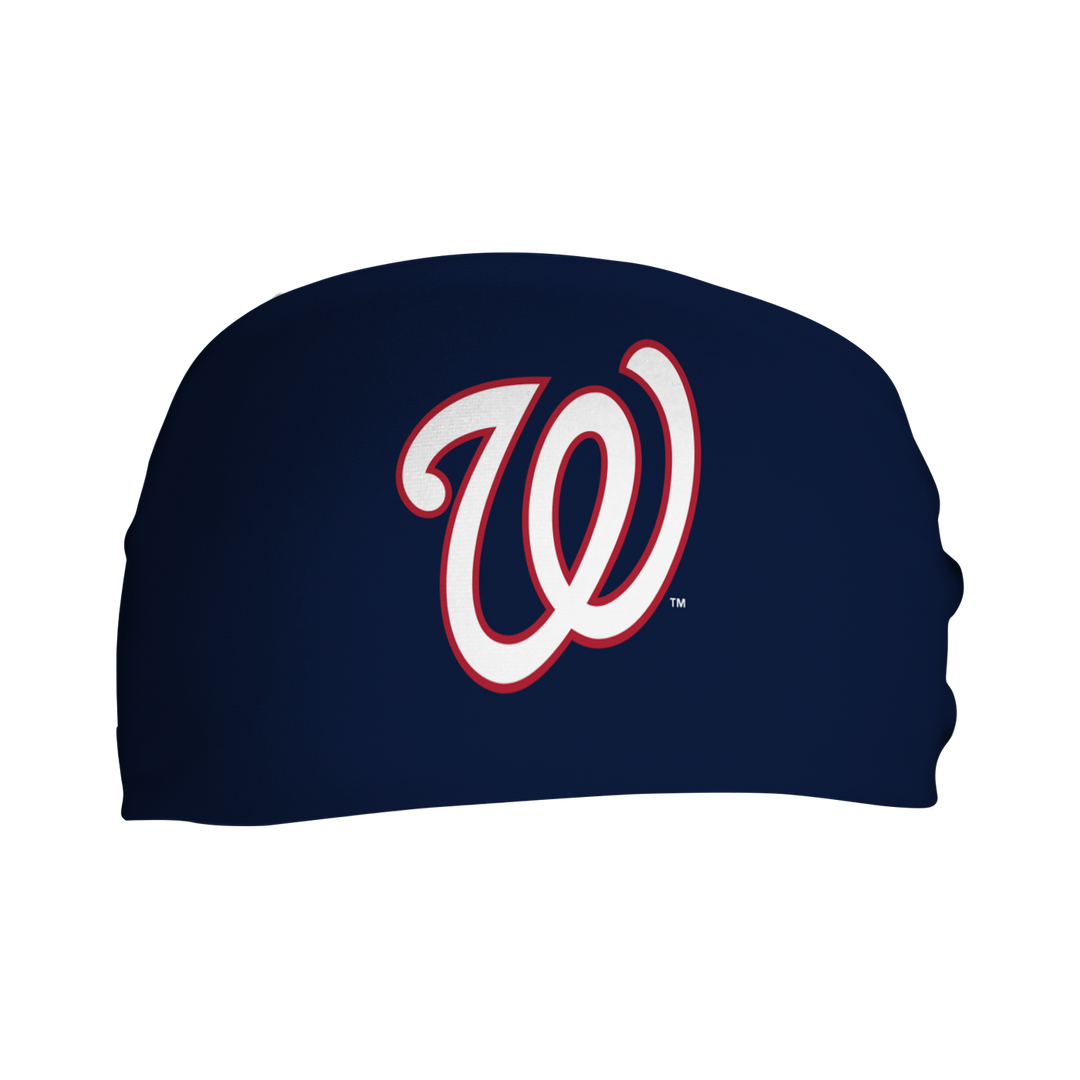 MLB Washington Nationals cooling headband with Cap Logo. Made in USA, Vertical Athletics brand.