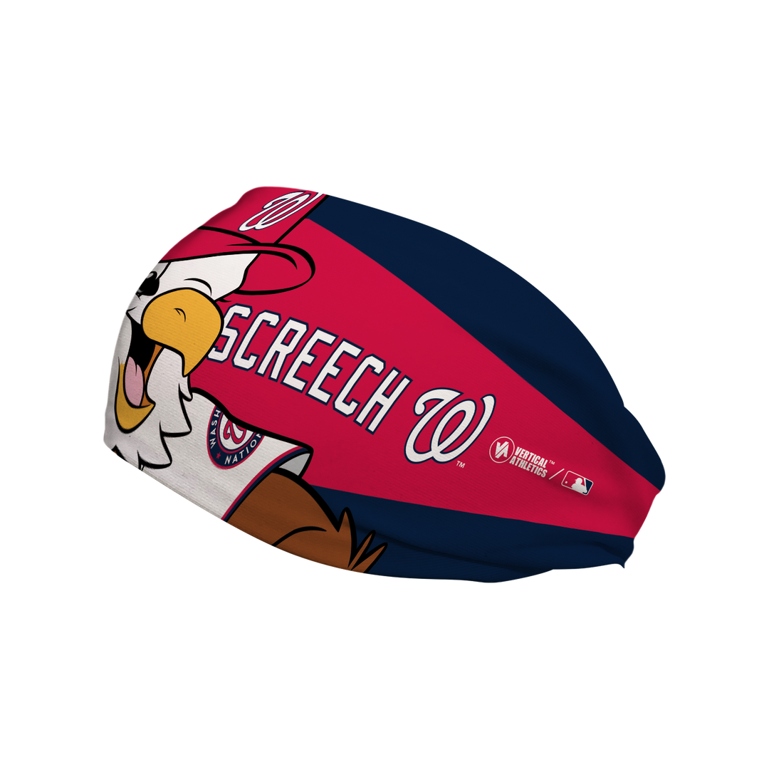 MLB Washington Nationals cooling headband with Mascot Nameplate. Made in USA, Vertical Athletics brand.