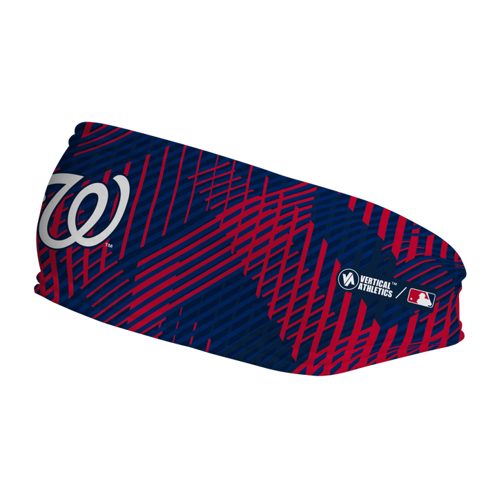 MLB Washington Nationals fleece headband with Sport Plaid. Made in the USA, Vertical Athletics brand.  