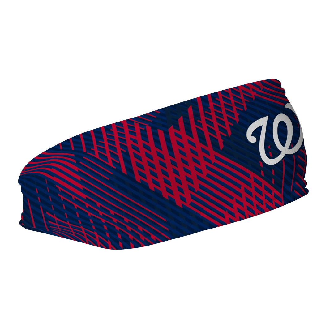 MLB Washington Nationals fleece headband with Sport Plaid. Made in the USA, Vertical Athletics brand.  