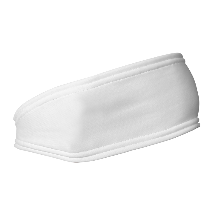 Fashion Fleece Headband with Solid White. Made in the USA, Vertical Athletics brand.