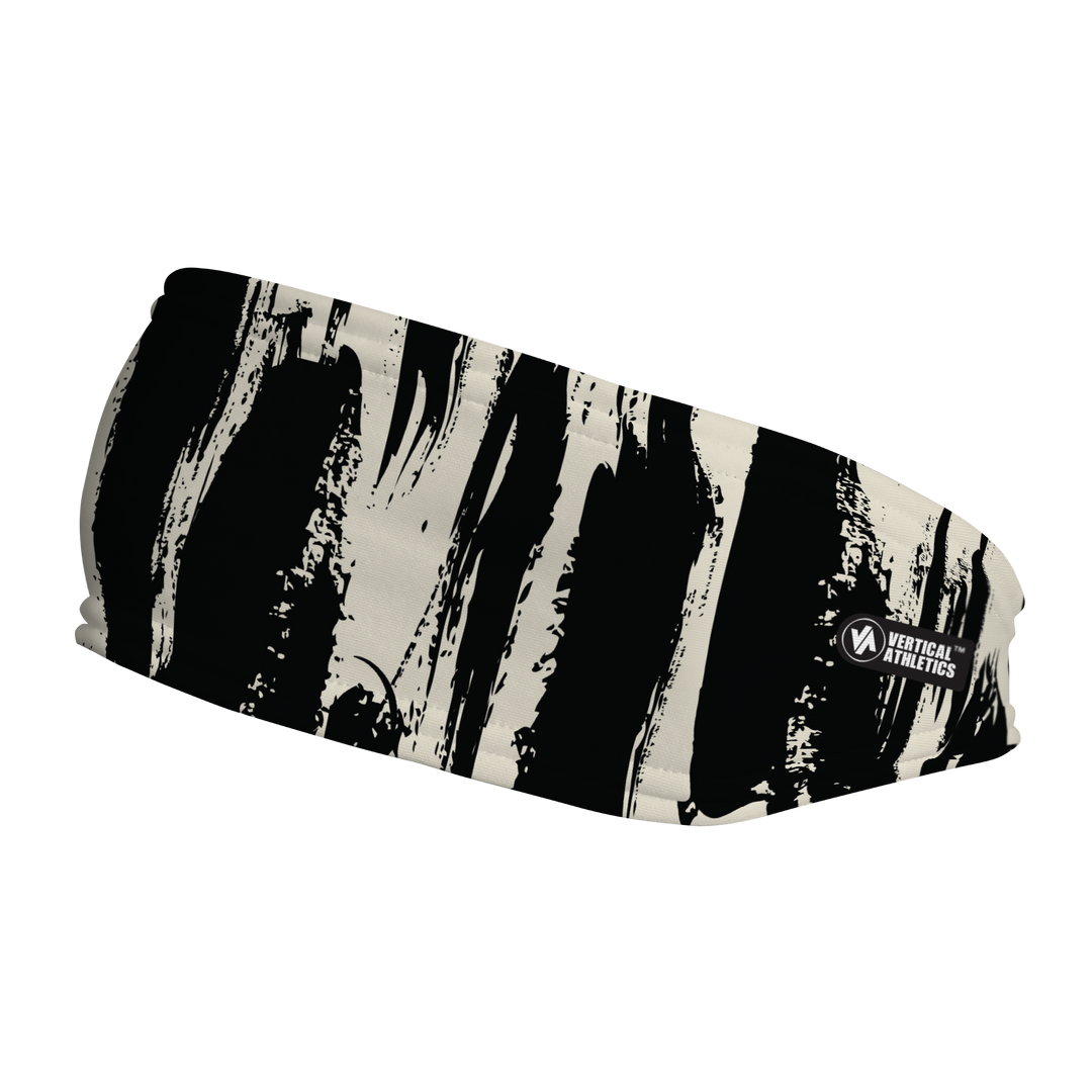 Fashion Fleece Headband with Zebra Brush. Made in the USA, Vertical Athletics brand.